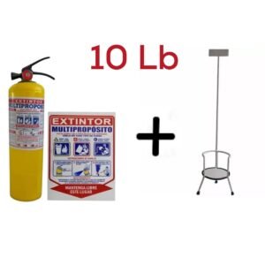 EXTINTOR ABC DE 10Lb +  SOPORTE TIPO CANASTILLA  O PEDESTAL